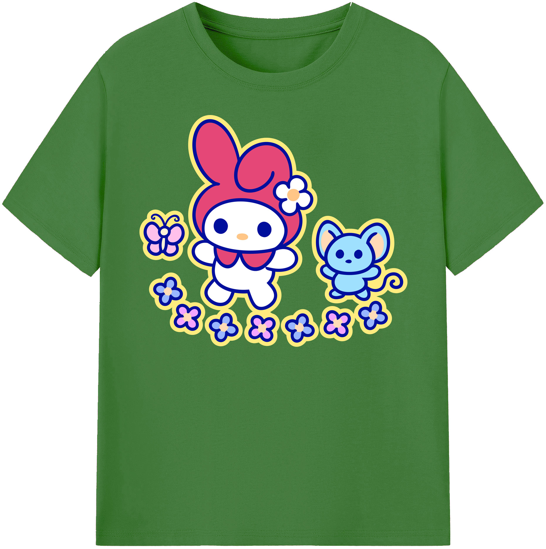 （画像用） Hello Kitty ハローキティ レディースカジュアルプリントTシャツ（綿100％）
